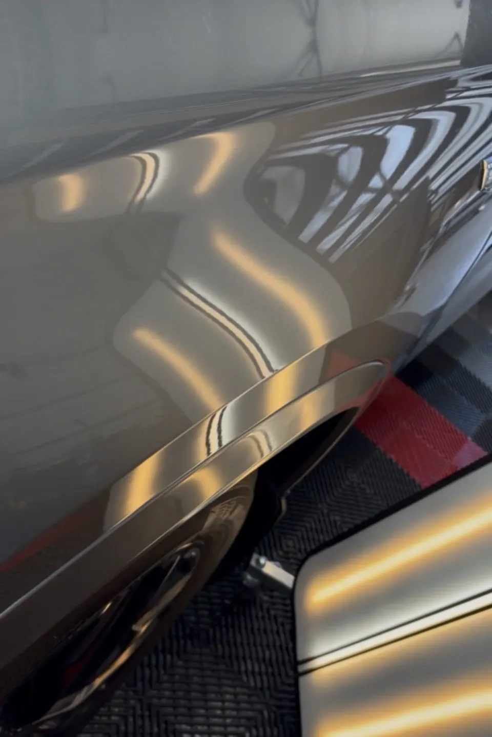 Rear fender dent after repair